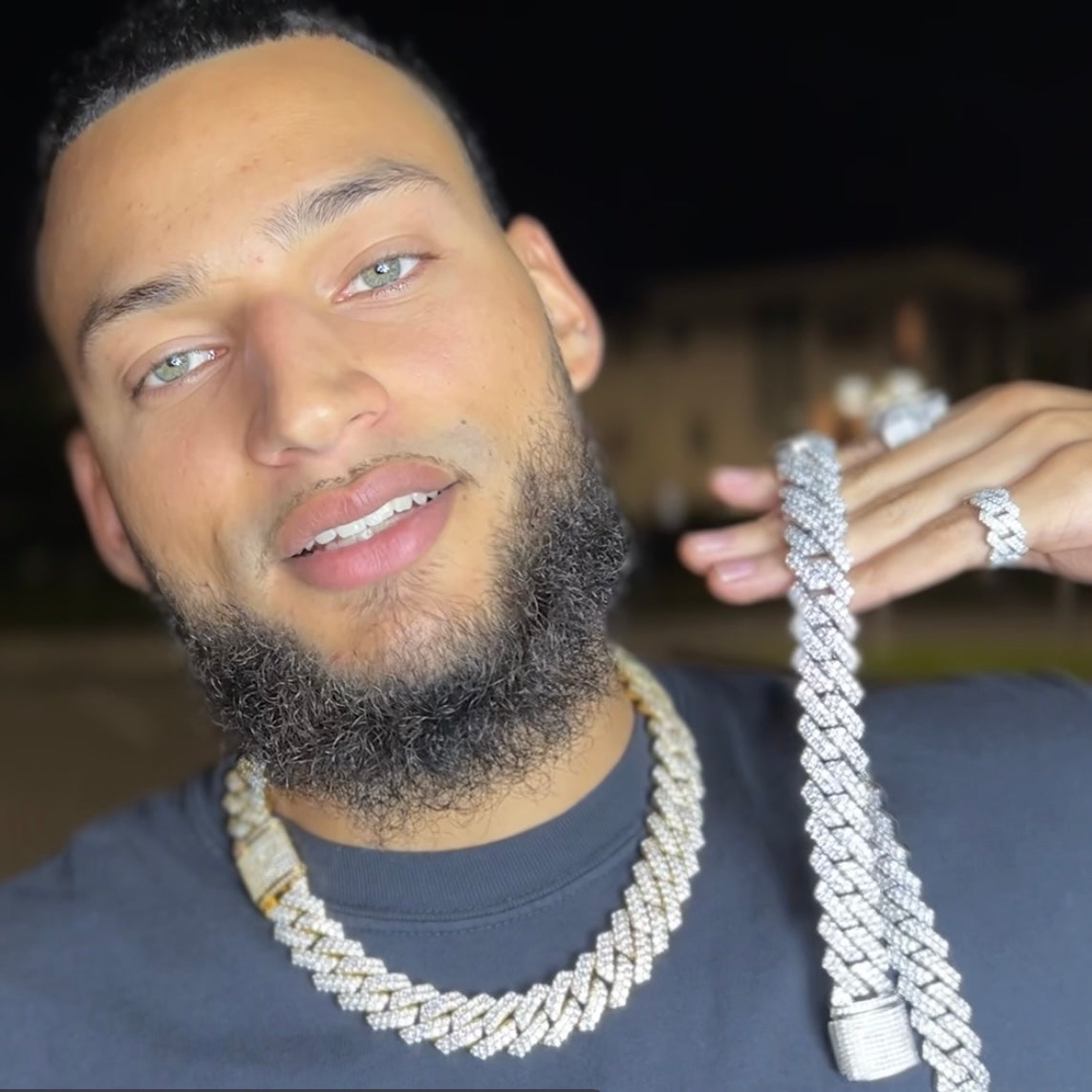 19MM Prong Set Cuban Link (2 Row)